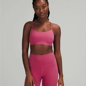 Nwt lululemon pink lychee flow y bra